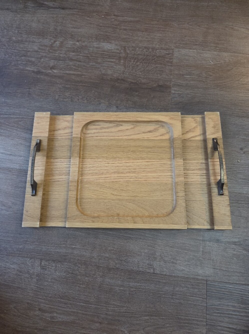 Wooden Bathtub Tray with Wine Glass Slots and Handles on the side